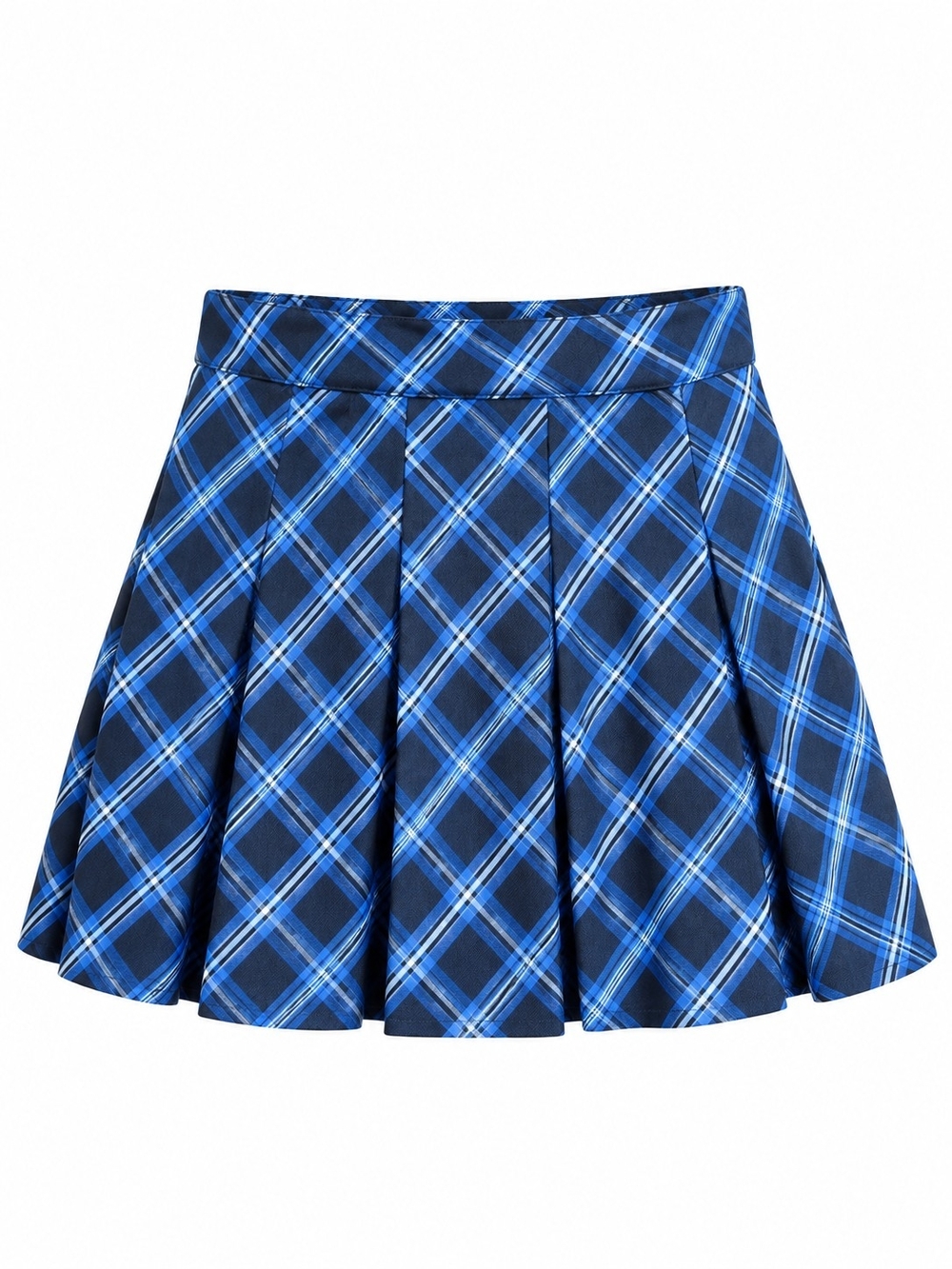 H&M DIVIDED | Blue Black Plaid Pleated Clueless Schoolgirl Mini Skirt | 14